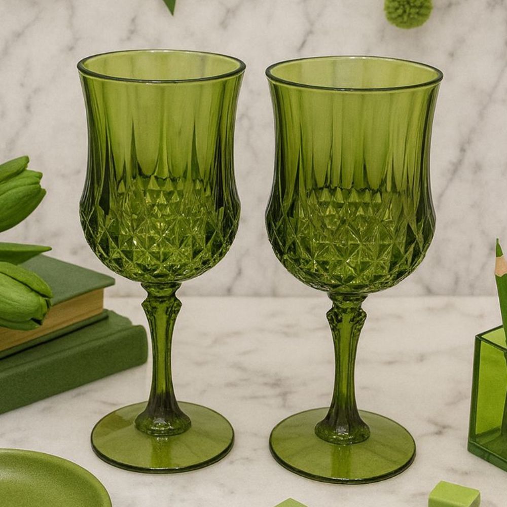 Olive Green Crystal Candy Goblet- Set of 4 – Pink Palette Stationery